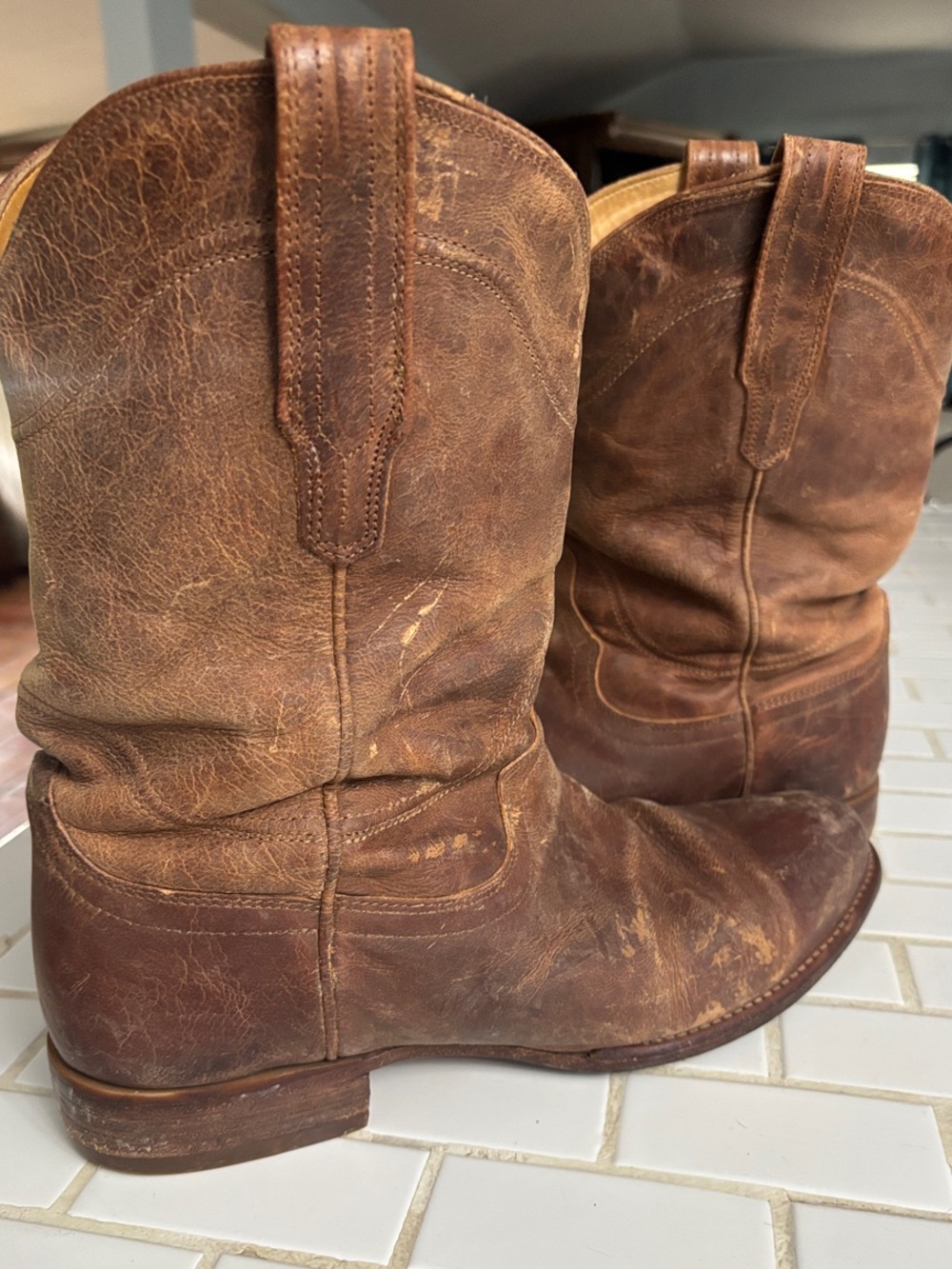 Men's Tecova Earl Brown Leather Western Boots